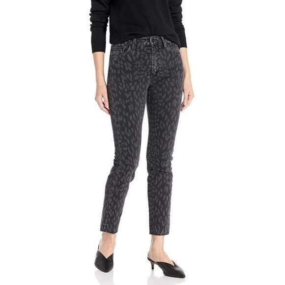 NWT Joe’s Jeans The Milla high rise straight laser ankle black cheetah 28 jeans - Picture 3 of 8